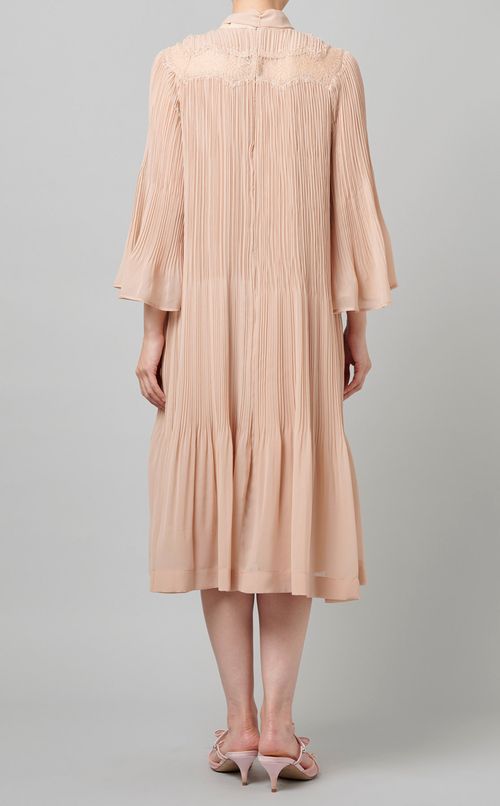 レースコンビプリーツワンピース