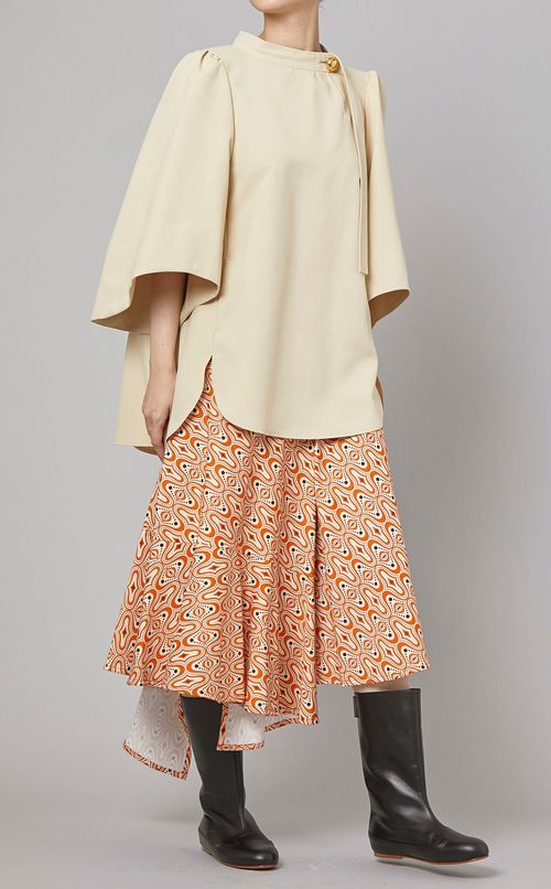 メタルボタンチュニックブラウス