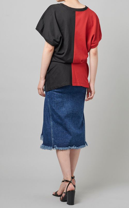 コットンバイカラーカットソー