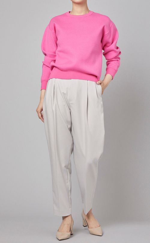 バイカラーニットプルオーバー