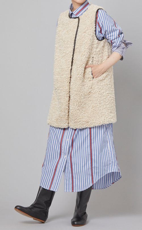 プードルボアパイピングベスト