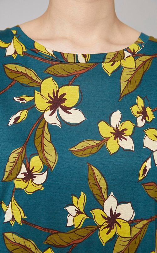 フラワープリントフレアワンピース