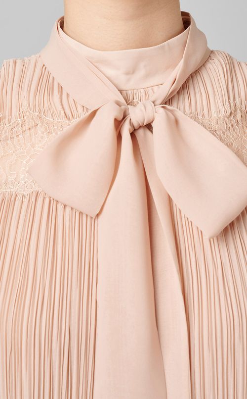 レースコンビプリーツワンピース