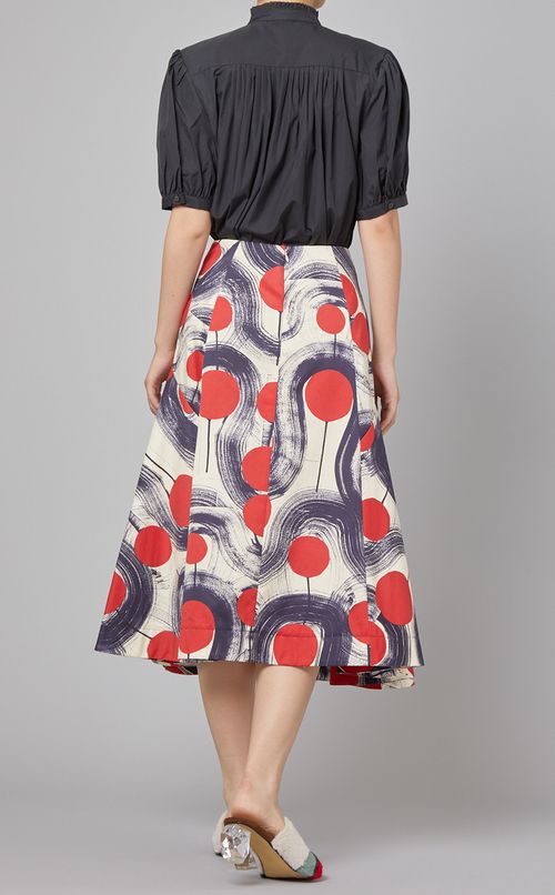 コットンプリントフレアスカート