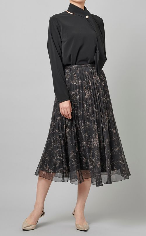 フラワープリントロングスカート