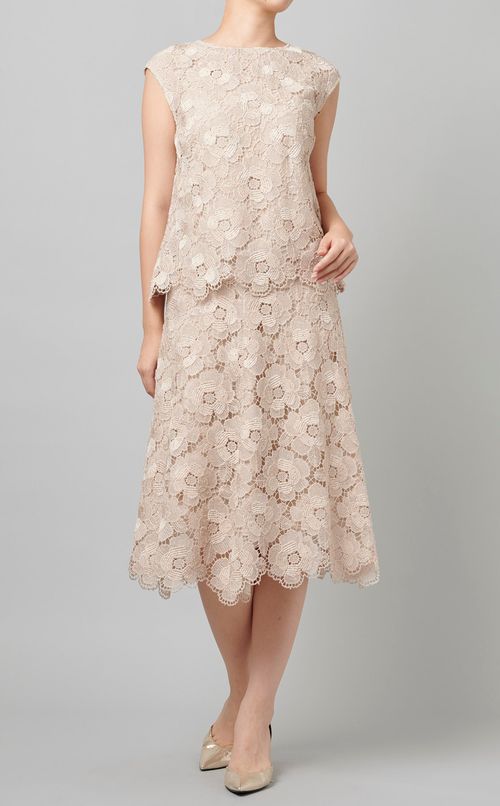 フラワーレースフレアスカート