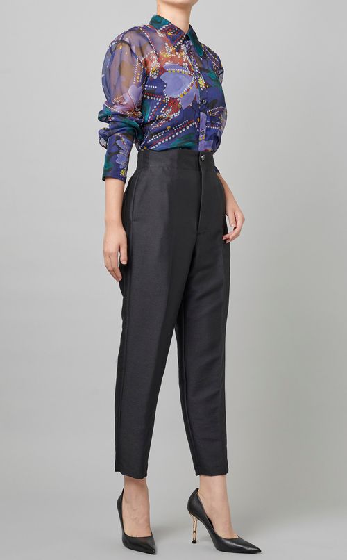 プリントギャザーブラウス