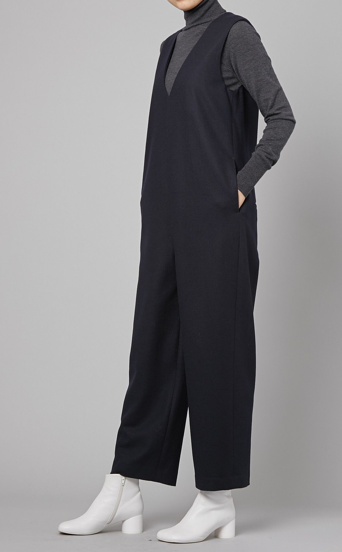 Rick Owens Vネック ウール ジャンプスーツ