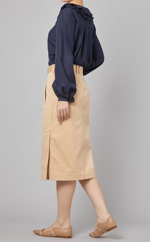 プリーツカラーブラウス