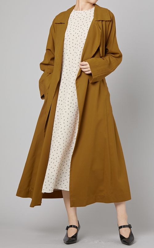 コットンロングトレンチコート