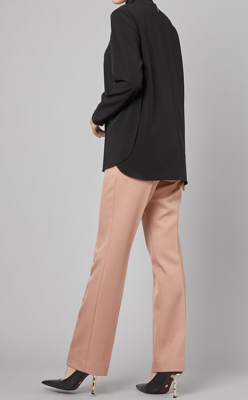 ボウタイ付ストレッチブラウス