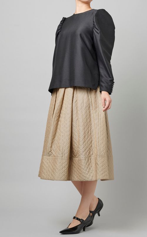 パフスリーブギャザーブラウス