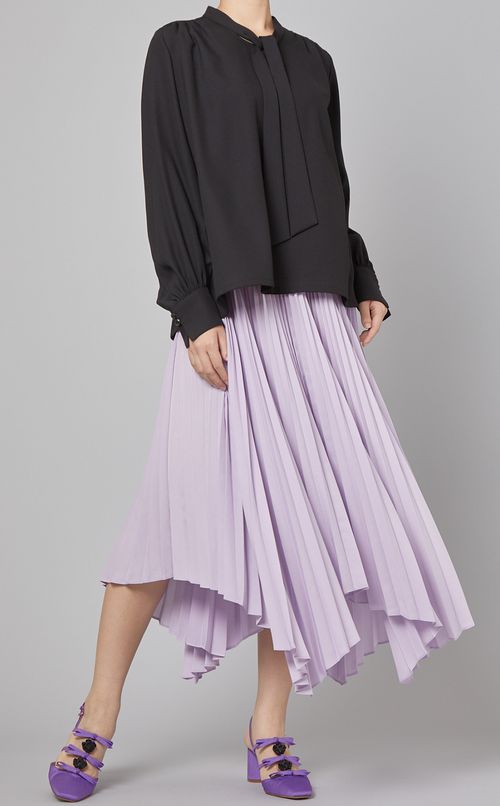 ウール混ボウタイブラウス