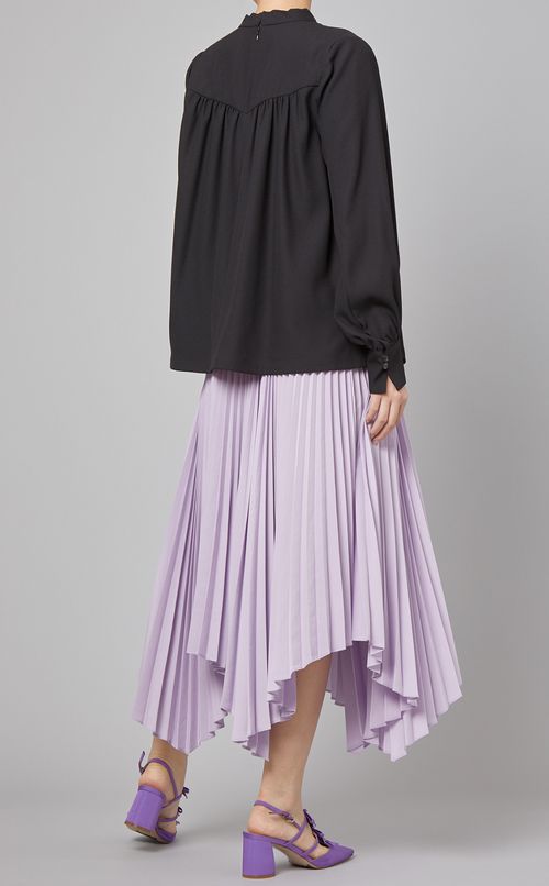 ウール混ボウタイブラウス