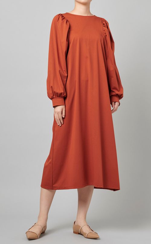 ギャザースリーブワンピース