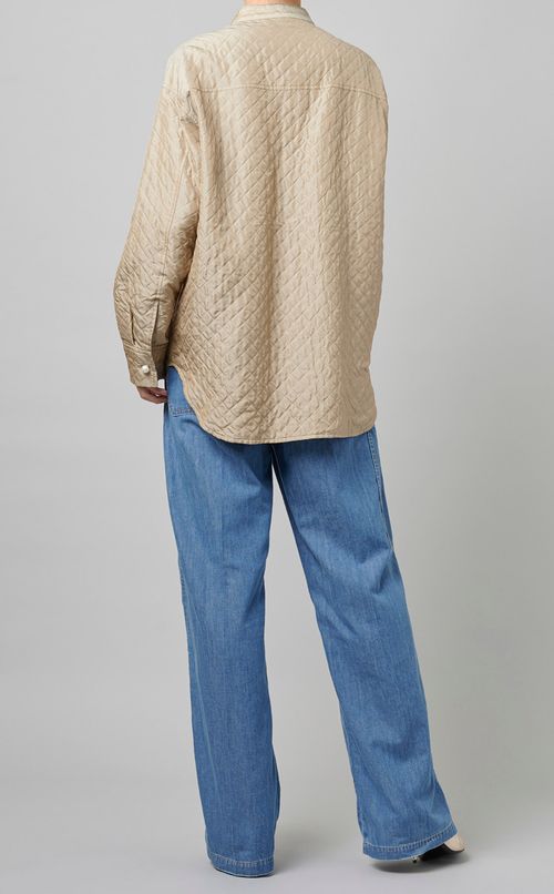 パールボタンキルティングブラウス