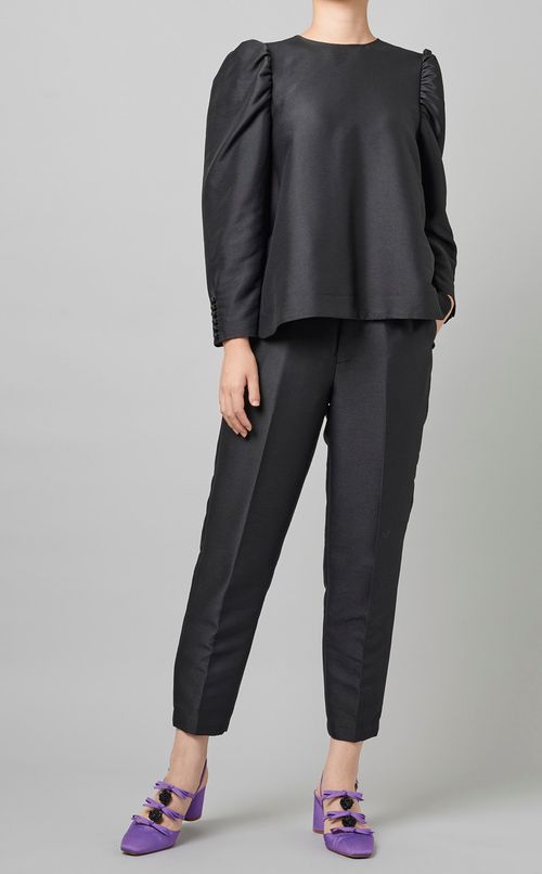 ハイウエストタックパンツ