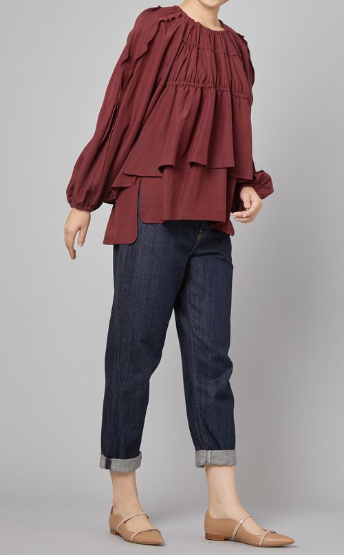 ギャザーデザインブラウス