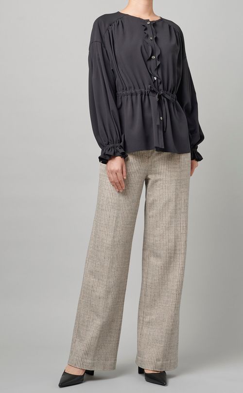 ウエストギャザーシャツ