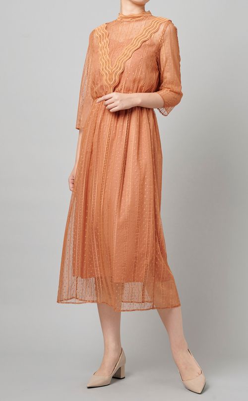 ドットチュールレースワンピース