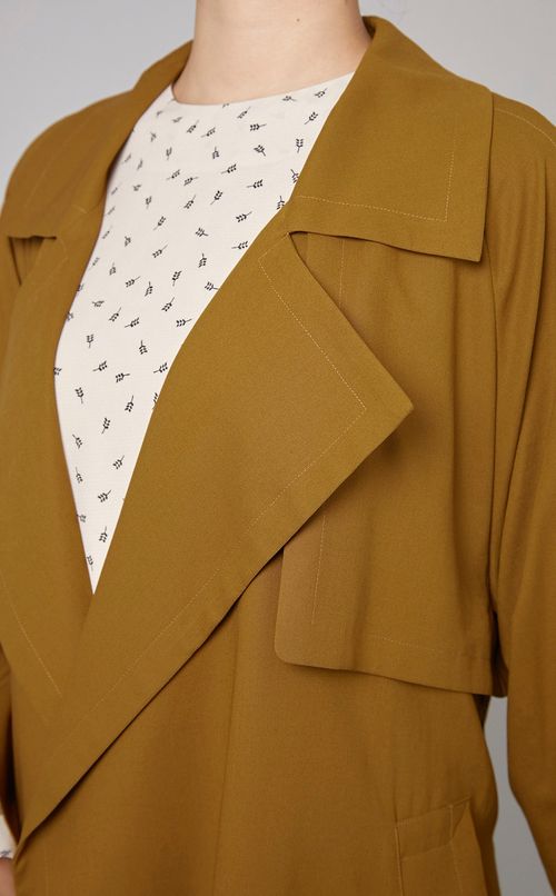 コットンロングトレンチコート