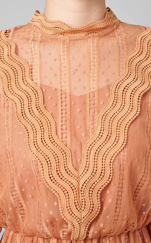 ドットチュールレースワンピース