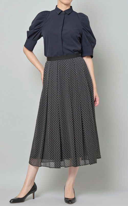 ストレッチブロードパフスリーブブラウス