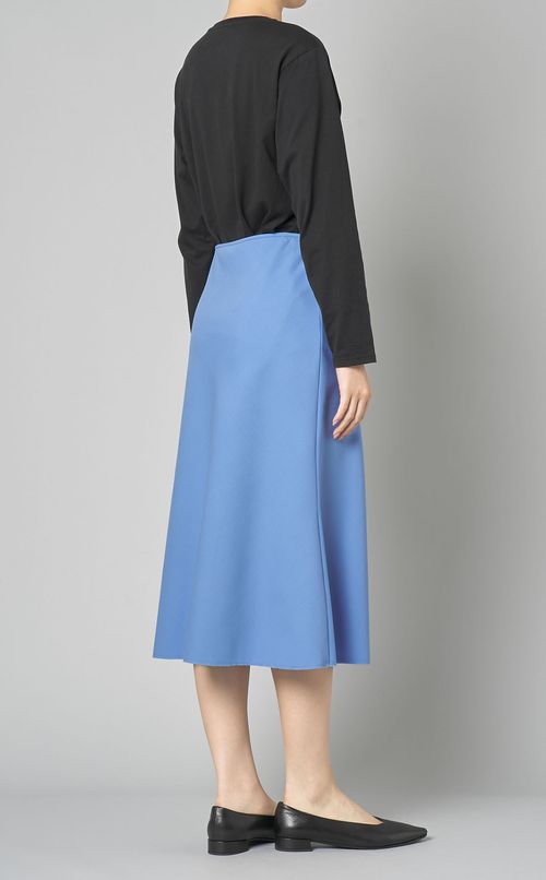 ウール混セミフレアミディスカート