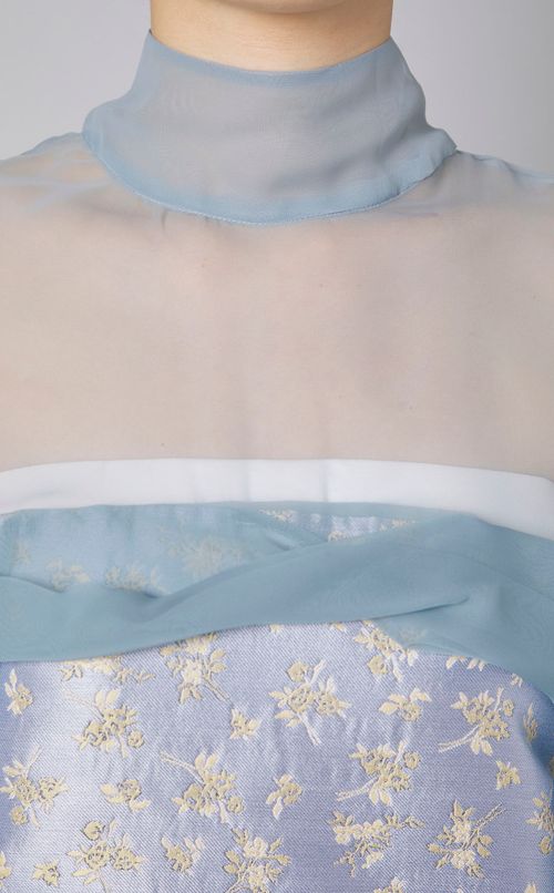 シースルージャガードリボンブラウス