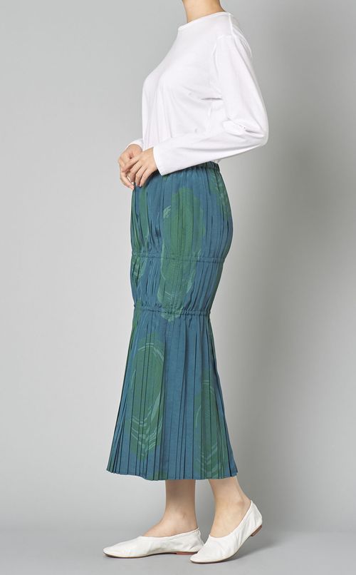 ウッドプリントプリーツスカート