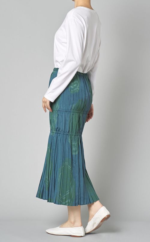 ウッドプリントプリーツスカート