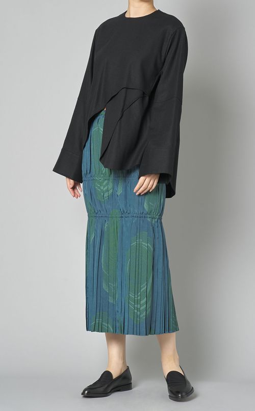 ウッドプリントプリーツスカート