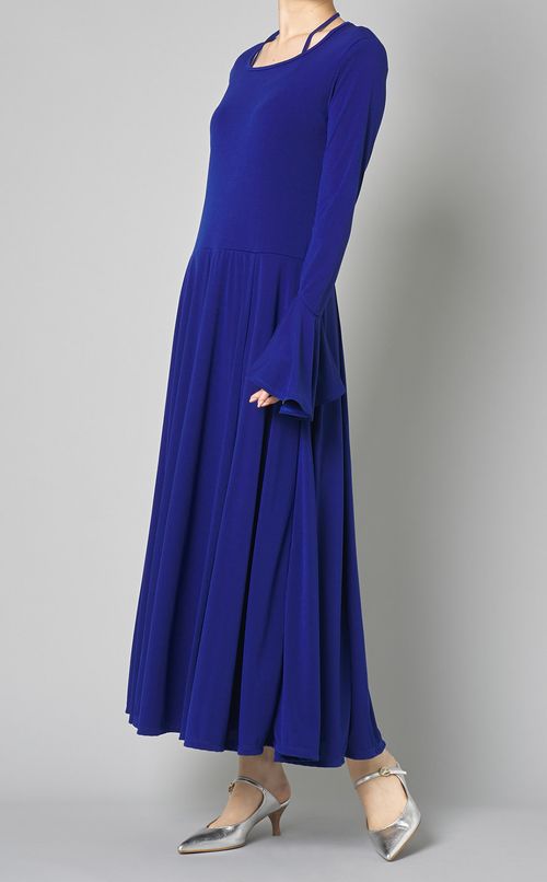 ホルターネックリボンドレープワンピース