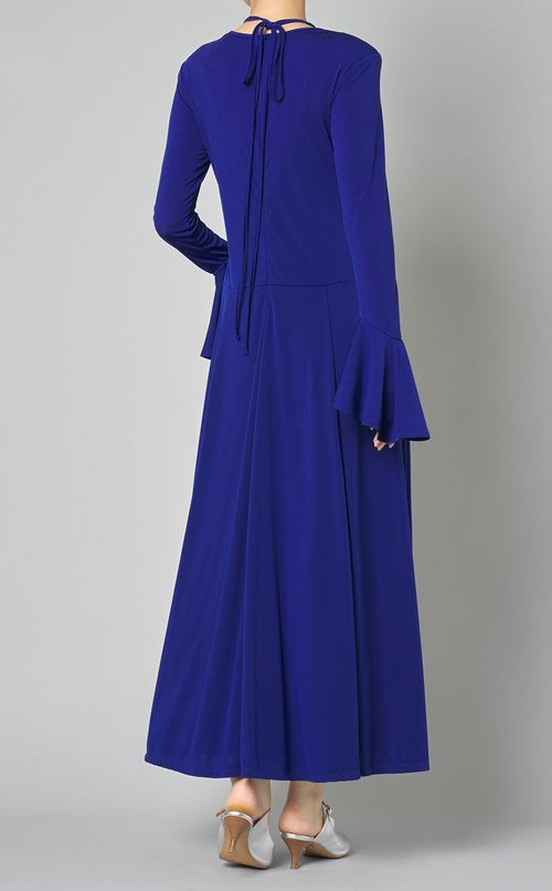 ホルターネックリボンドレープワンピース