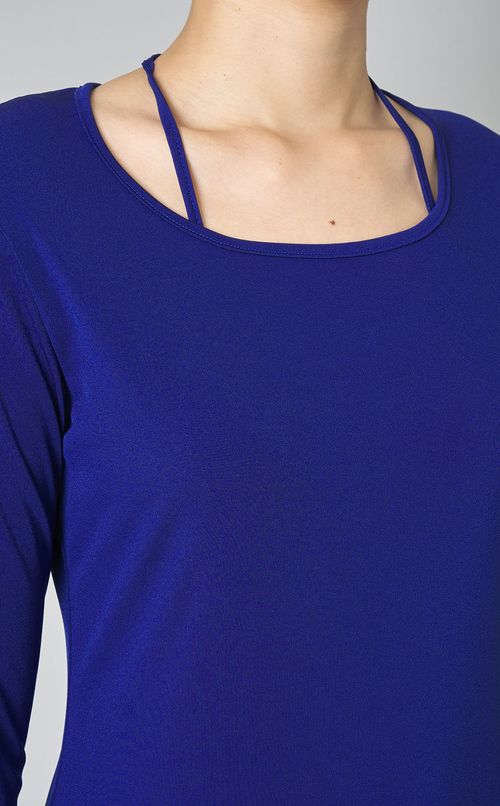 ホルターネックリボンドレープワンピース