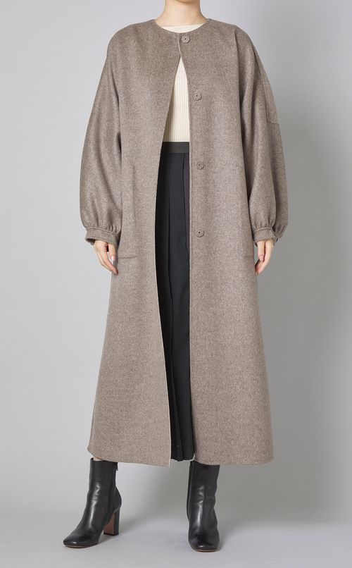 バイカラーリバーノーカラーコート