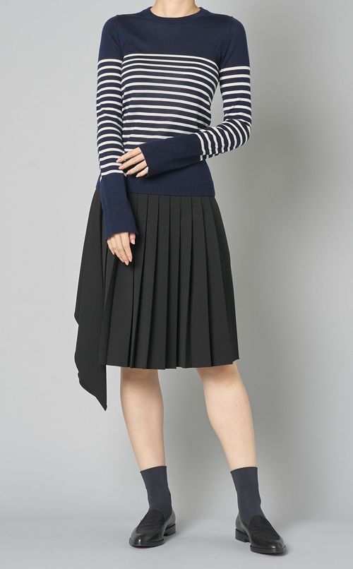 ウール混アシンメトリープリーツスカート
