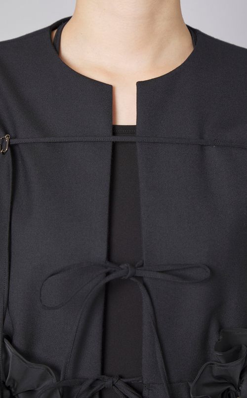 フラワーモチーフ付ウールベスト