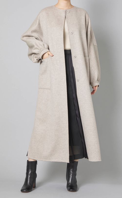 バイカラーリバーノーカラーコート