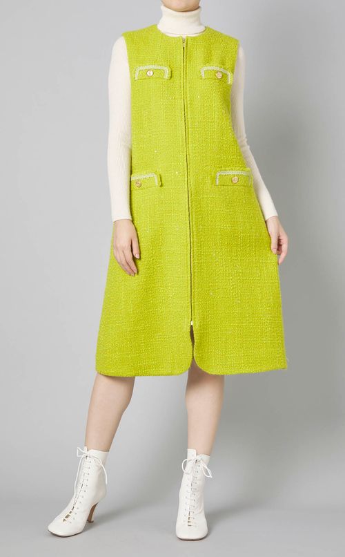 ツイードロングジレワンピース