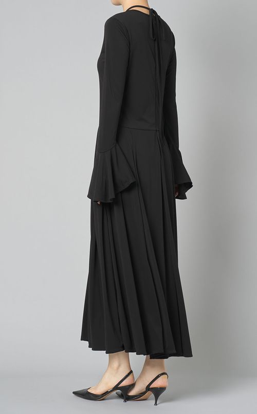 ホルターネックリボンドレープワンピース