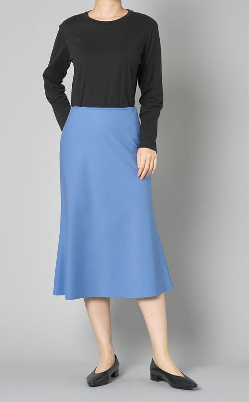 ウール混セミフレアミディスカート