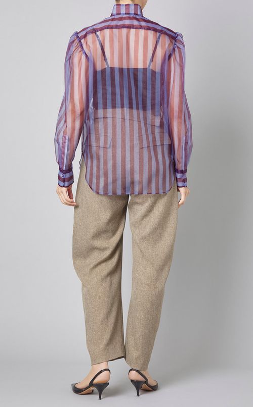 シアーストライプブラウス