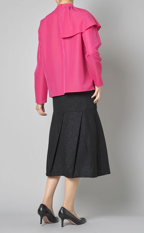 スタンドネックレイヤードブラウス