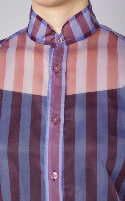 シアーストライプブラウス