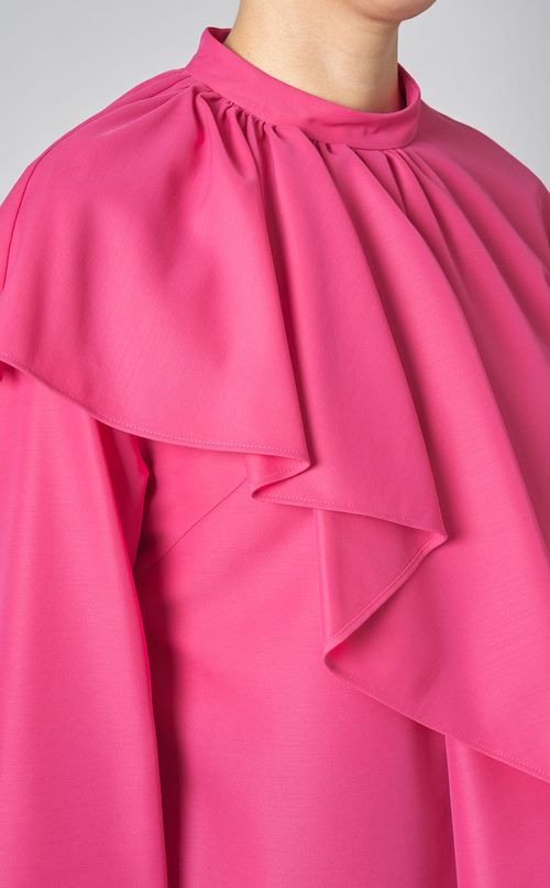 スタンドネックレイヤードブラウス