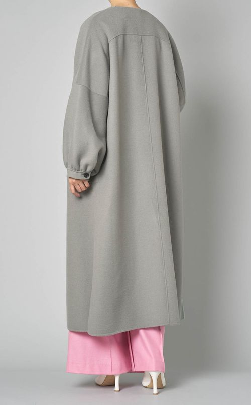 バイカラーリバーロングコート