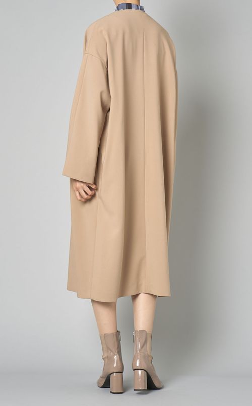 ダブルクロスストレッチノーカラーコート