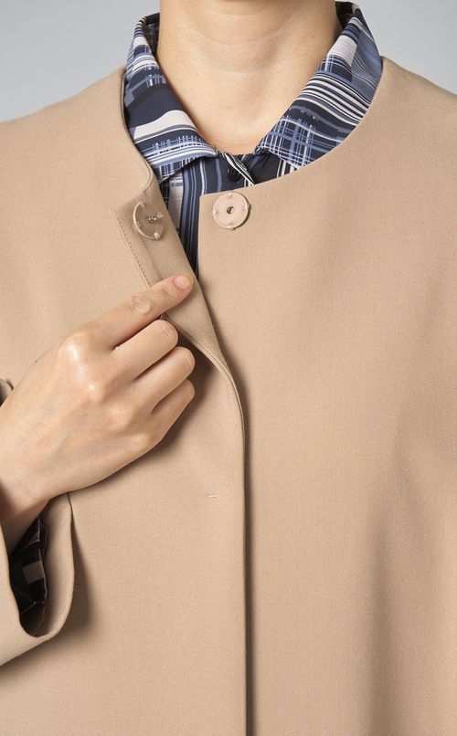 ダブルクロスストレッチノーカラーコート