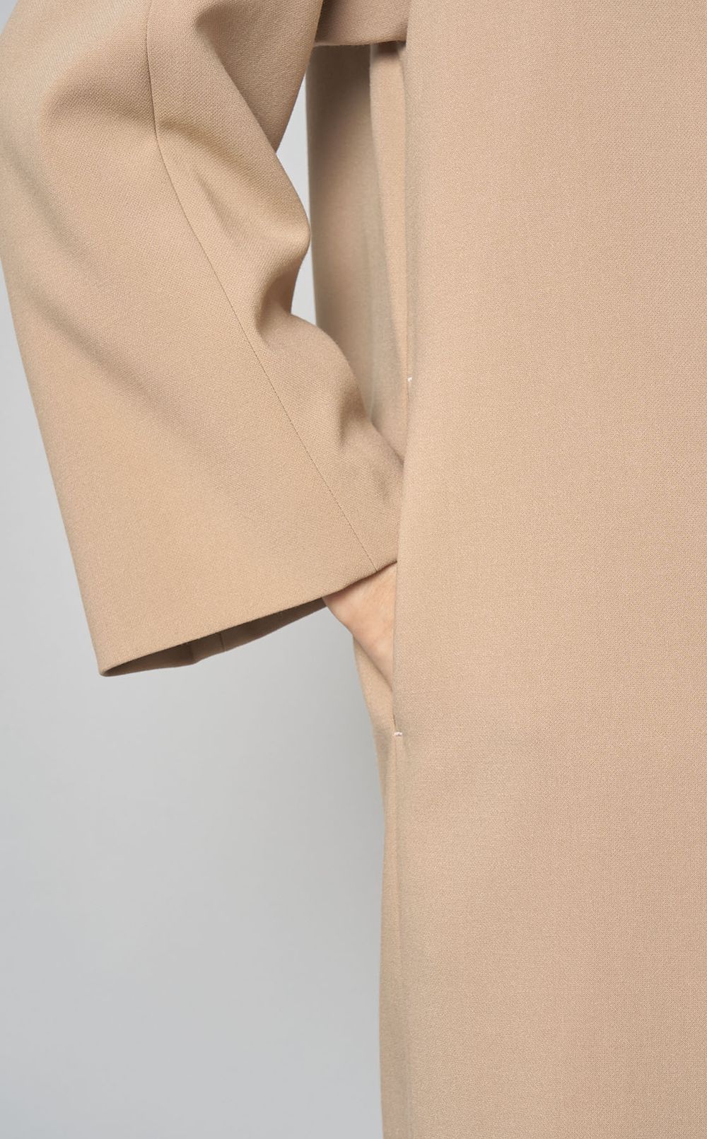 ダブルクロスストレッチノーカラーコート